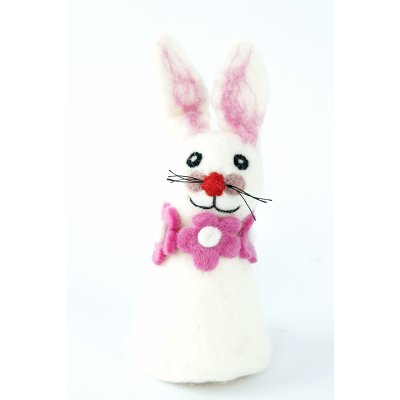 Egg Cosy White Bunny with flower garland