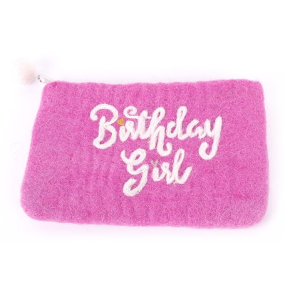 Filzbeutel Birthday Girl 10.3 rosa