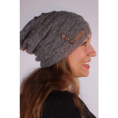 Wool Beanie with Buttons