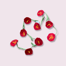 Deko-Filzkette Blumen 11.3 rot