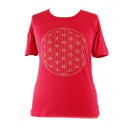 Bio-Baumwolle Blume des Lebens T-Shirt  4.4 rot XL