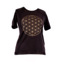 Bio-Baumwolle Blume des Lebens T-Shirt  4.4 schwarz S