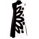 Bio-Baumwolle Kleid Ottilia 3.4 schwarz/weiß S