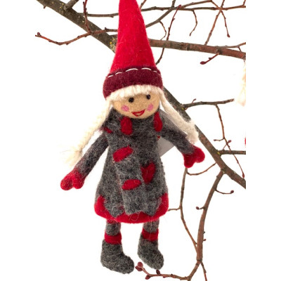 Wintermädchen mit Schal und Hut 25 cm 6.3