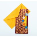 Lokta-Papier Klappkarte mit Umschlag 3.2 gelb-dunkelrot