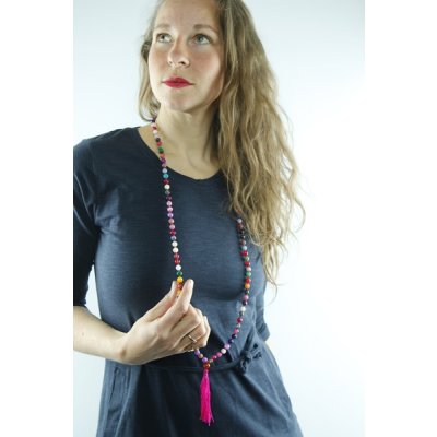 Halskette Mala Chakra Farben, Steine-Mix