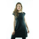 Tencel Kurzarm-Kleid Tegulas 2.6 schwarz-waldgrün S