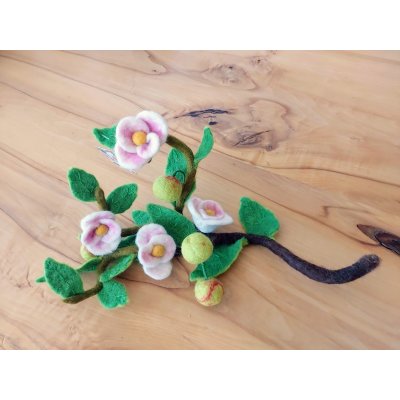 Felted Twig Apples & Blossoms