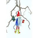 Anhänger großer Weihnachtswichtel mit Tannenbaum