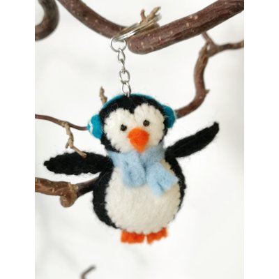 Schlüsselanhänger Pinguin mit Ohrenschutz 11.2