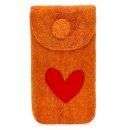 Handytasche orange mit rotem Herz 10.3