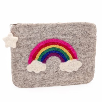 Filzbeutel Regenbogen Maxi 23 x 18 cm