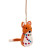 Felted Ornament Foxes with Dots, Set of 2