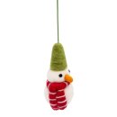 Felted Ornament Snowman with Scarf, Set of 2