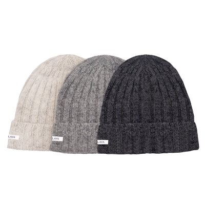 Woolen Hat Rib Knit with Turn-up