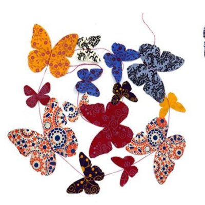 Lokta paper decorative chain butterflies mix