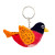 Keychain black/red bird